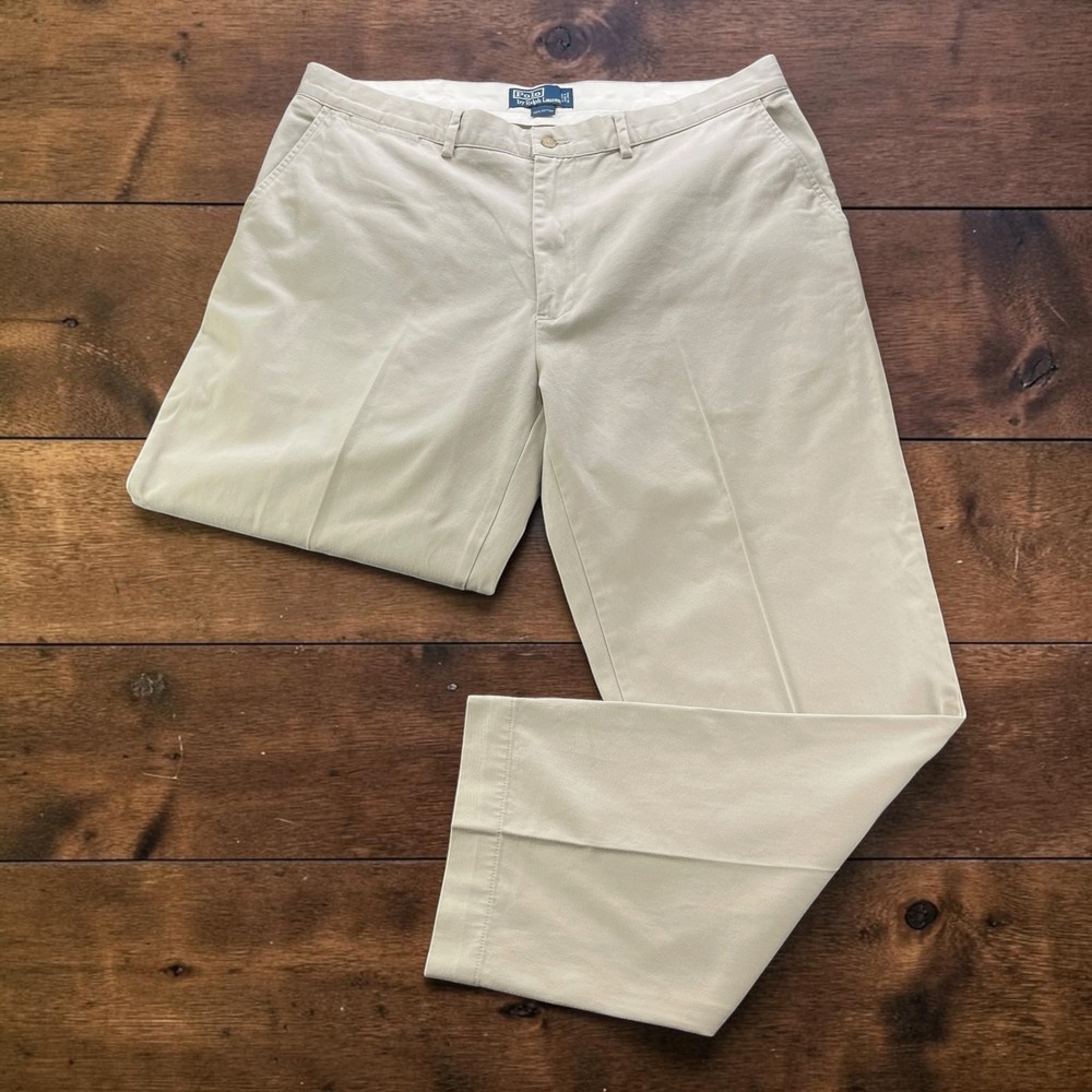 Polo Ralph Lauren Classic Chino Pants Mens 38x30 Tan Khaki Straight Leg Cotton